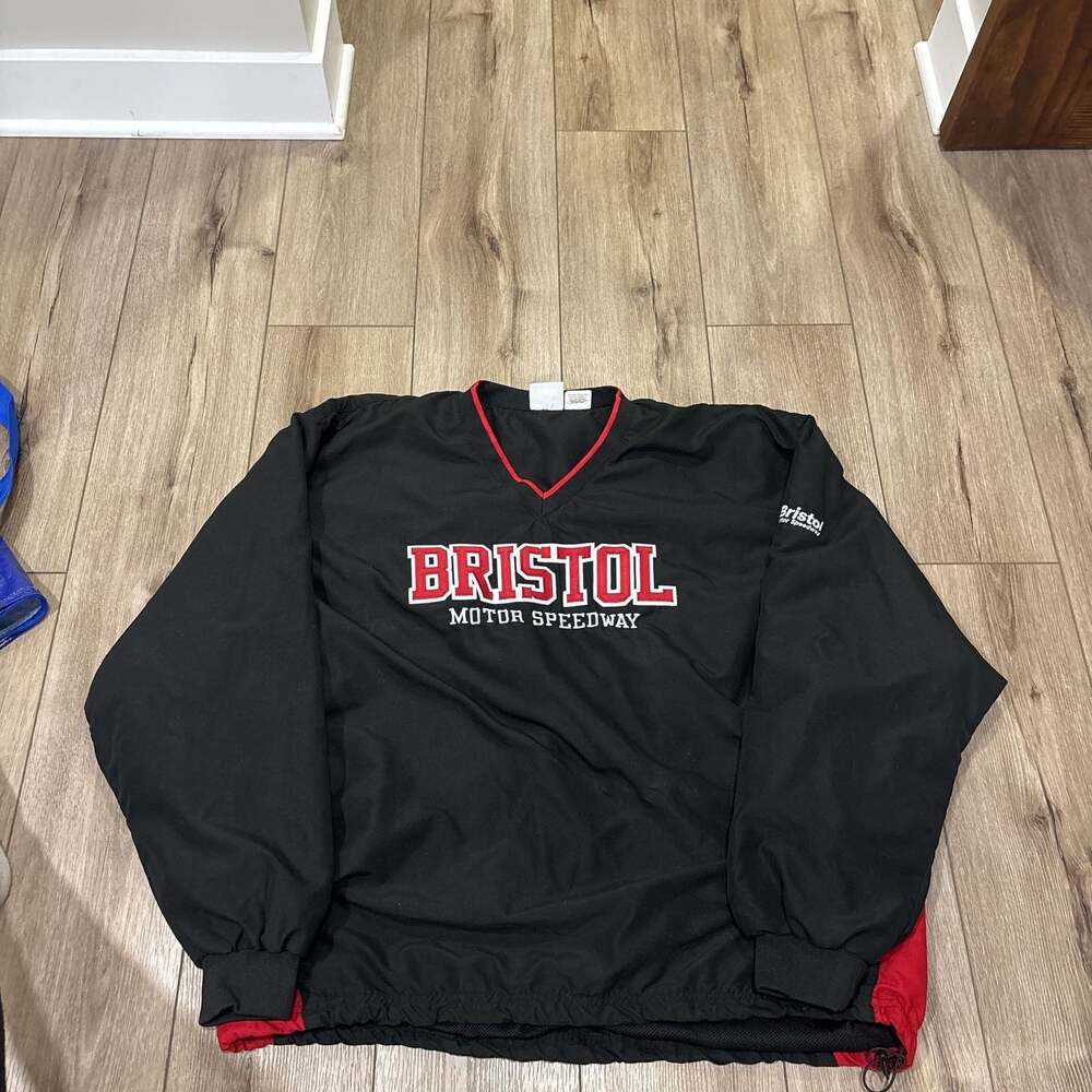 Bristol Motor Speedway Vtg NASCAR Racing Winter Sports Sweater T Shirt Jacket -L